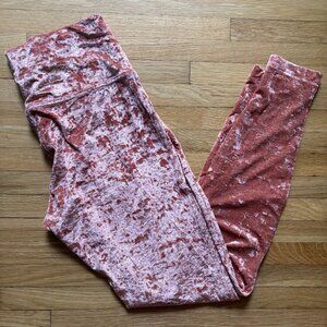 Lululemon Wunder Lounge HR Tight 28" Crushed Velvet Soft Cranberry 10 High Rise